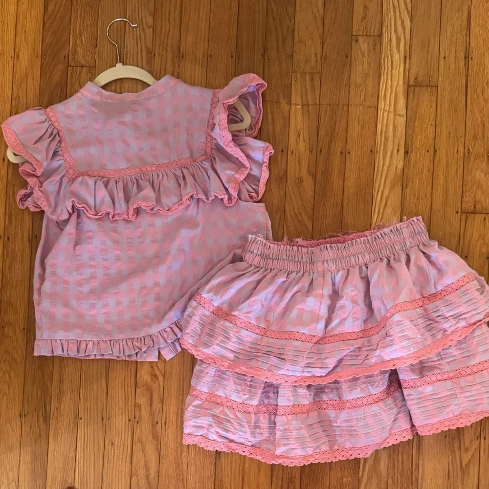 Pink Ruffled Women's Dress - Picture 2 of 2